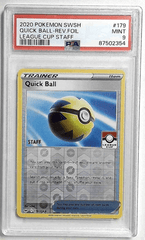 V1083: 2020: QUICK BALL-REV.FOIL: 179/202: LEAGUE CUP STAFF: PSA 9: MINT: 87502354